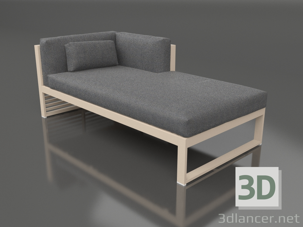 modèle 3D Canapé modulable, section 2 droite (Sable) - preview