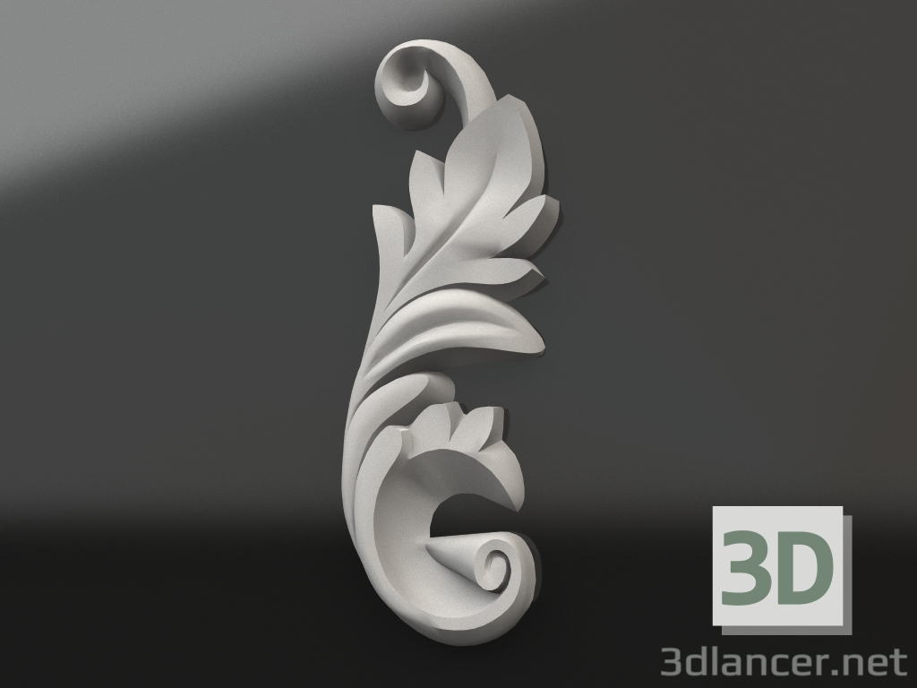 Modelo 3d Elemento decorativo de gesso DE 045 A (159х56) - preview