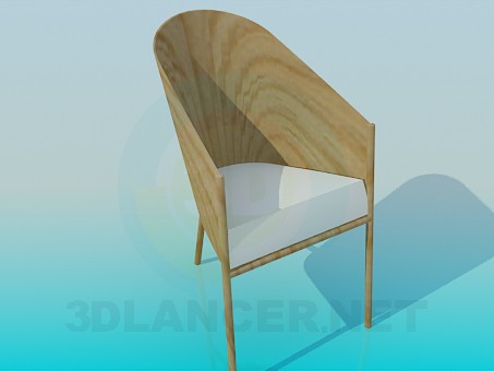 modello 3D Sedia in legno - anteprima