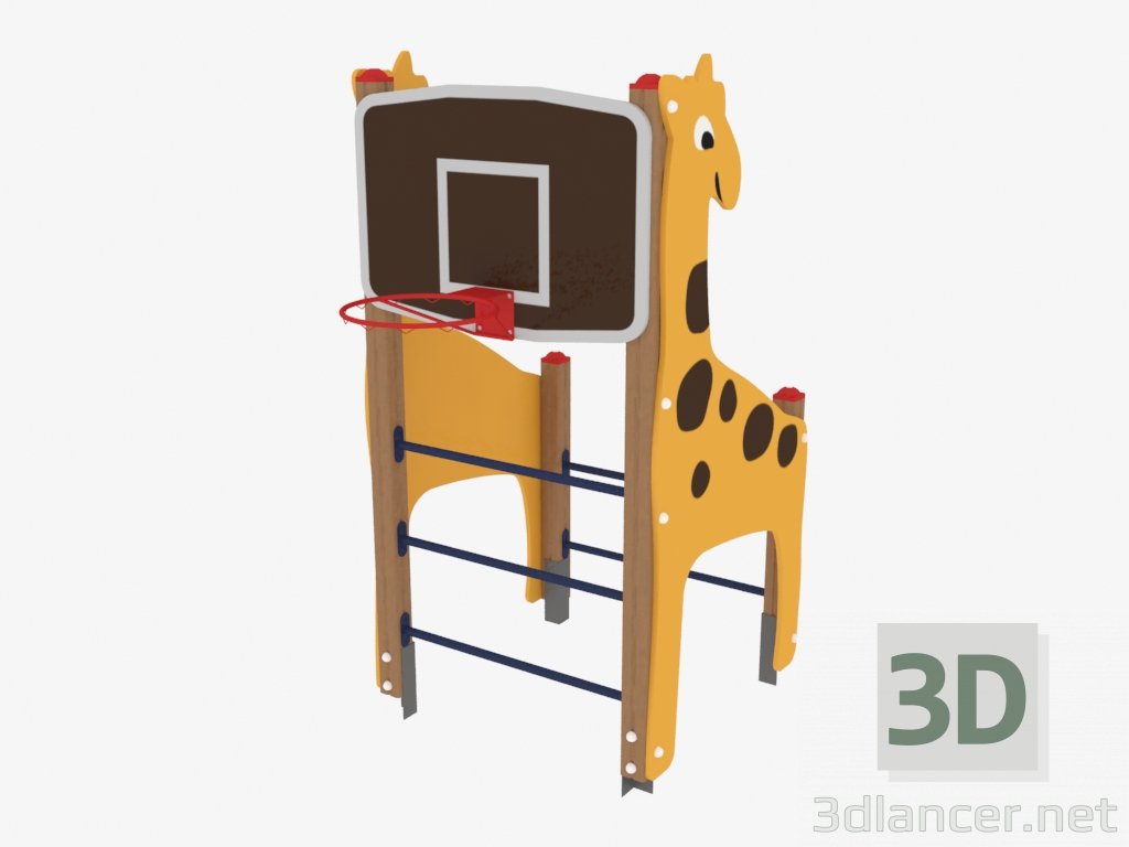 3D Modell Kindersportanlage Basketballständer Giraffe (7817) - Vorschau