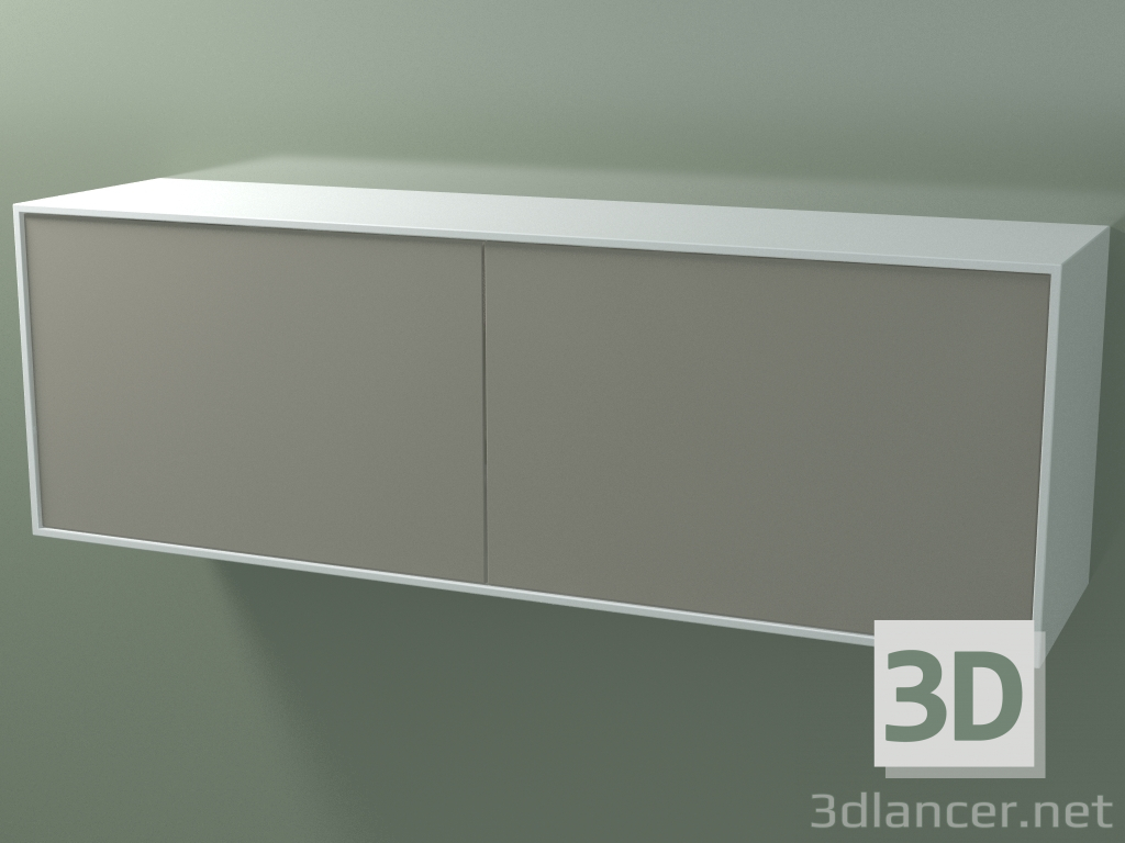 3D Modell Doppelbox (8AUFBA03, Gletscherweiß C01, HPL P04, L 144, P 36, H 48 cm) - Vorschau