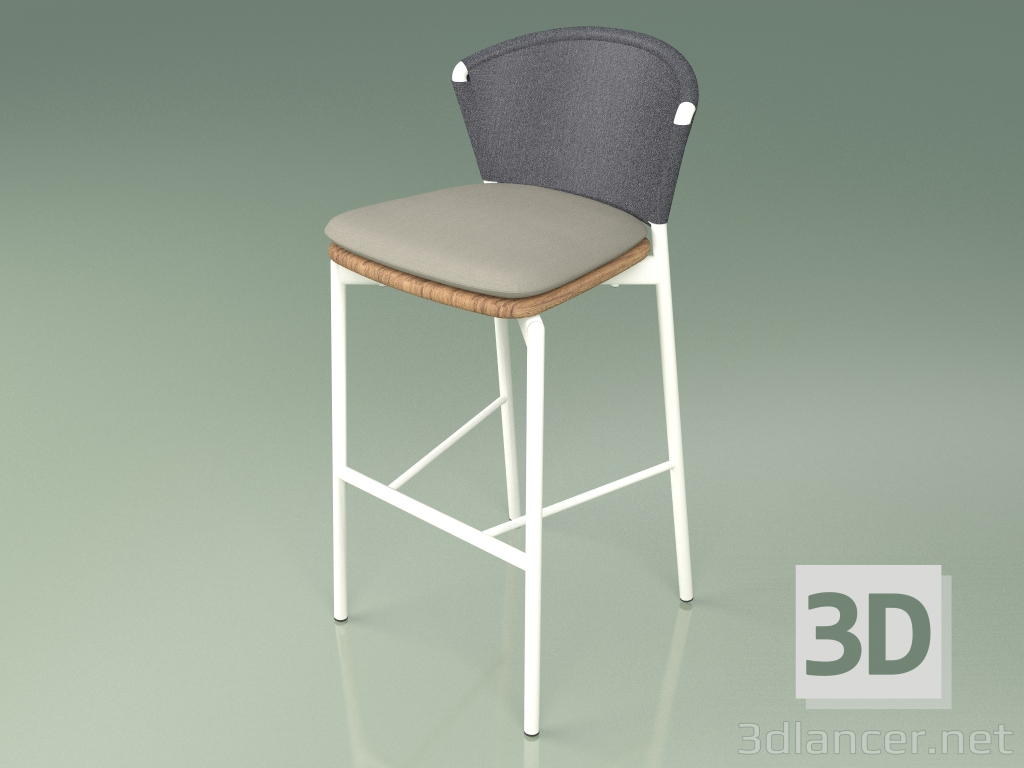3D modeli Bar taburesi 050 (Gri, Metal Süt, Tik) - önizleme