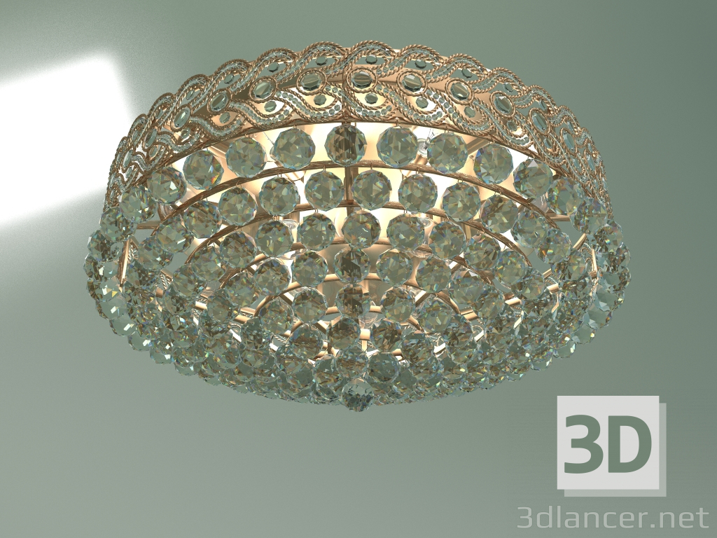 3D modeli Süspansiyonlu avize 3296-16 (altın şeffaf Strotskis kristali) - önizleme
