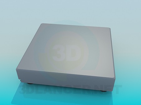 3d model Very low square ottoman - preview 3d model Very low square ottoman - preview