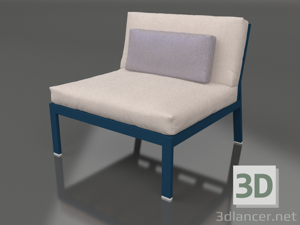 3D modeli Kanepe modülü 3. bölüm (Gri mavi) - önizleme