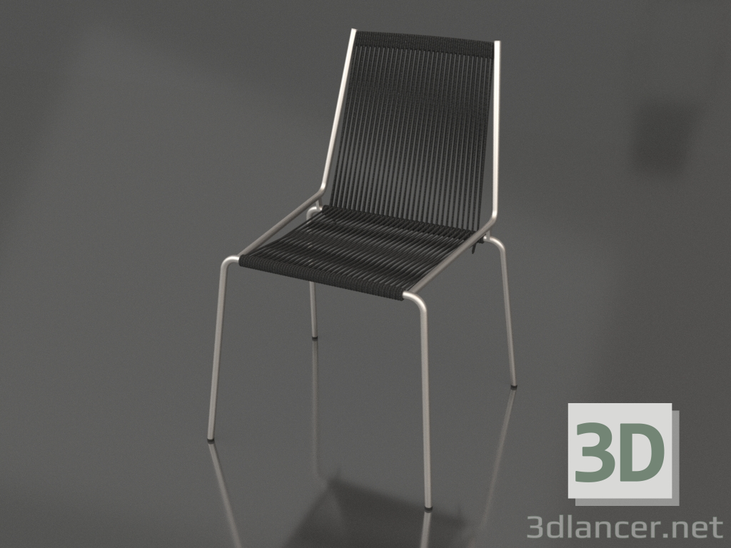 3D Modell Noel-Stuhl (Stahlgestell, schwarze Flaggenleine) - Vorschau