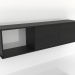 3D Modell Hängeregal SHELF 7 (mit 1 offenen Fach links) 1400 mm (schwarz RAL 9005) - Vorschau