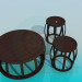 modèle 3D Table basse et chaises - preview
