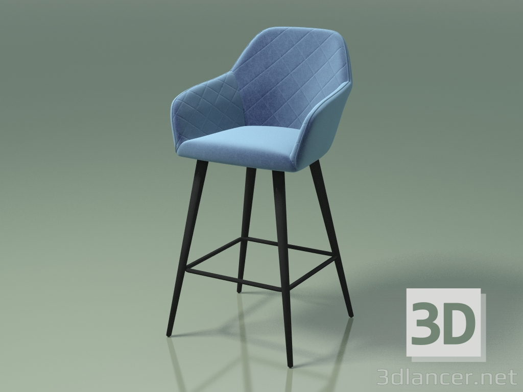 modèle 3D Chaise demi-bar Antiba (112917, bleu nuit) - preview