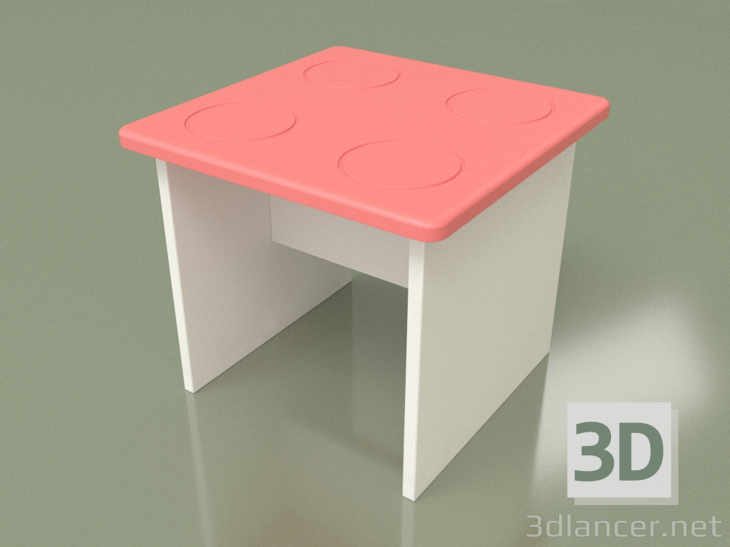 modello 3D Sgabello per bambini (Corallo) - anteprima