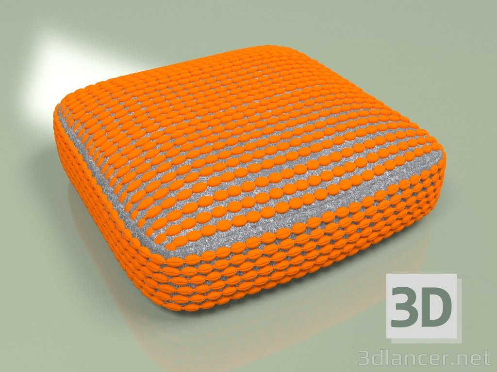 3D Modell Kissen Rokoko (orange) - Vorschau