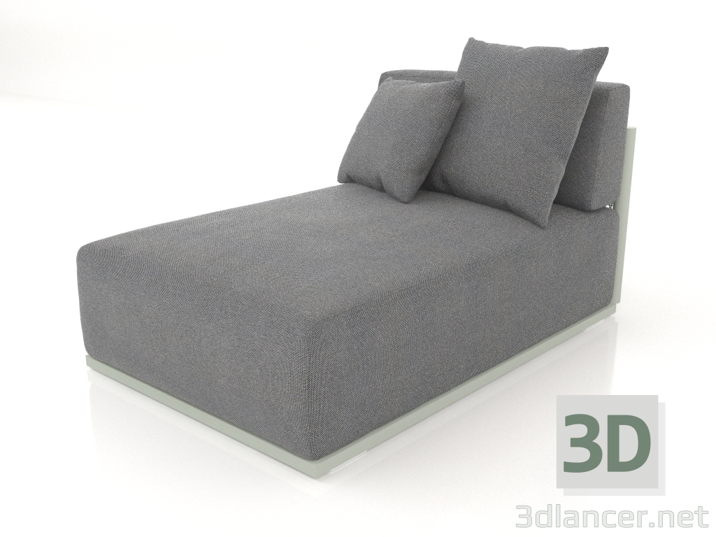 modèle 3D Module canapé section 5 (Gris ciment) - preview
