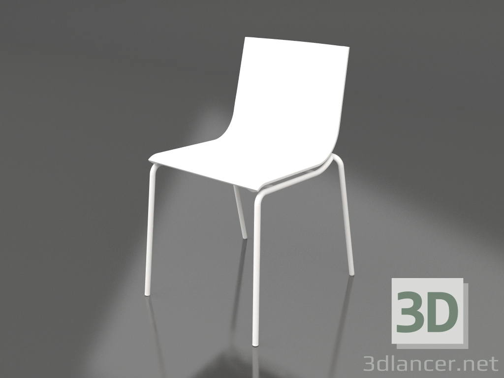 modello 3D Sedia da pranzo modello 2 (Bianco) - anteprima