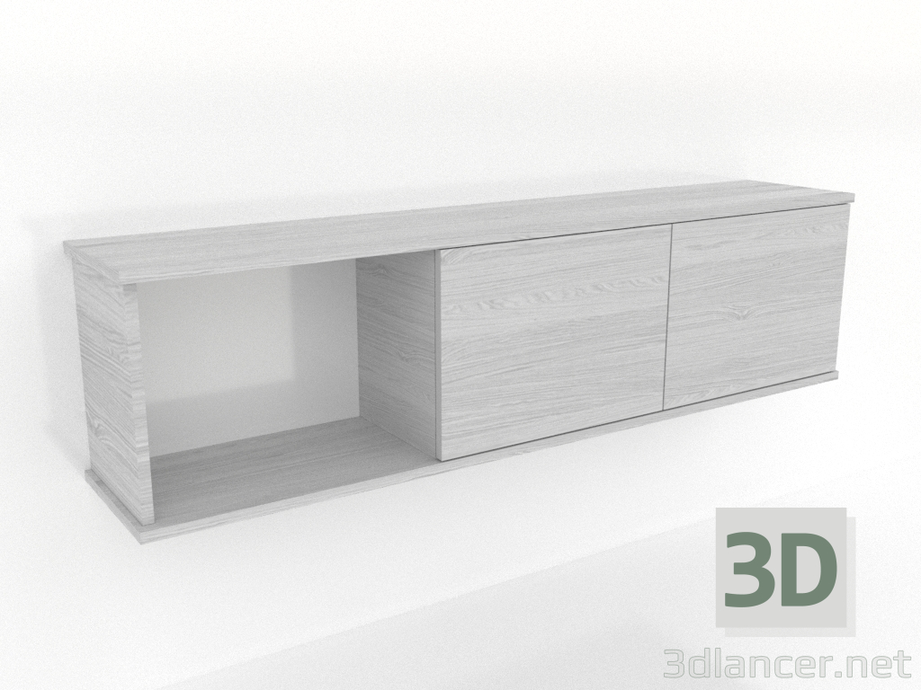 3D modeli Askılı raf RAF 7 (solda 1 açık bölme ile) 1400 mm (beyaz RAL 9010) - önizleme 3D modeli Askılı raf RAF 7 (solda 1 açık bölme ile) 1400 mm (beyaz RAL 9010) - önizleme
