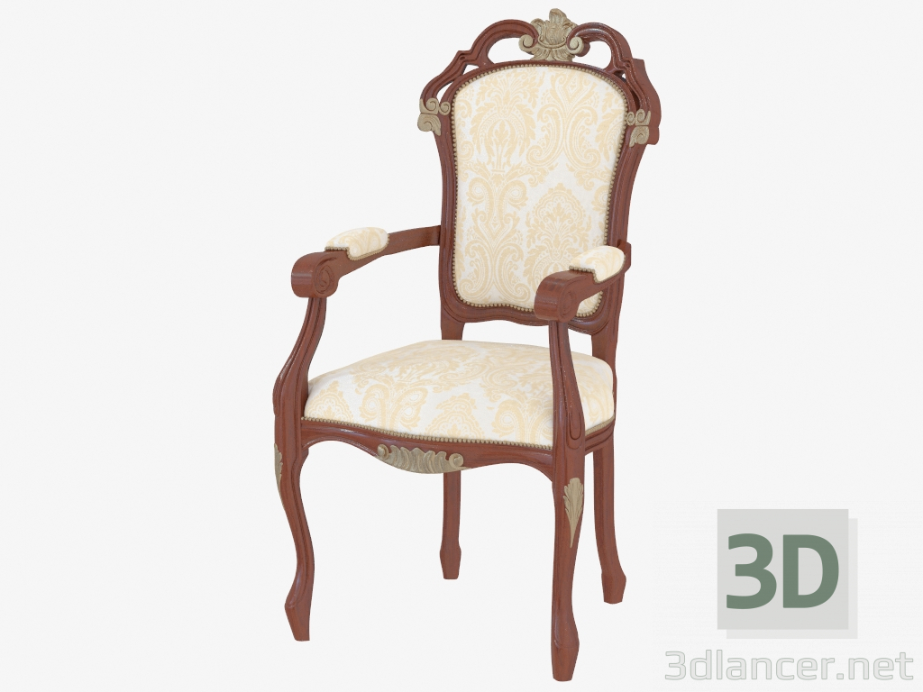 3D Modell Esszimmerstuhl mit Armlehnen La Serenissima - Vorschau