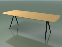 साबुन के आकार की मेज 5421 (एच 74 - 100x240 सेमी, पैर 150 °, लिनेन नेचुरल ओक, वेक्स)