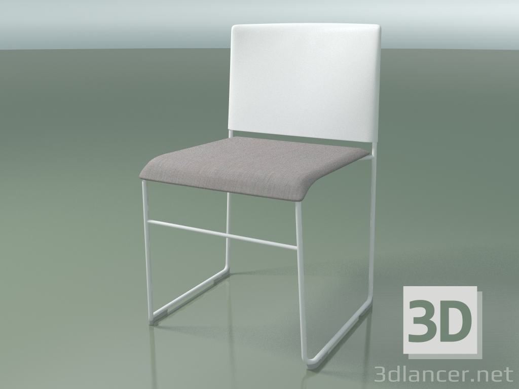 modello 3D Sedia impilabile 6601 (rivestimento seduta, polipropilene Bianco, V12) - anteprima