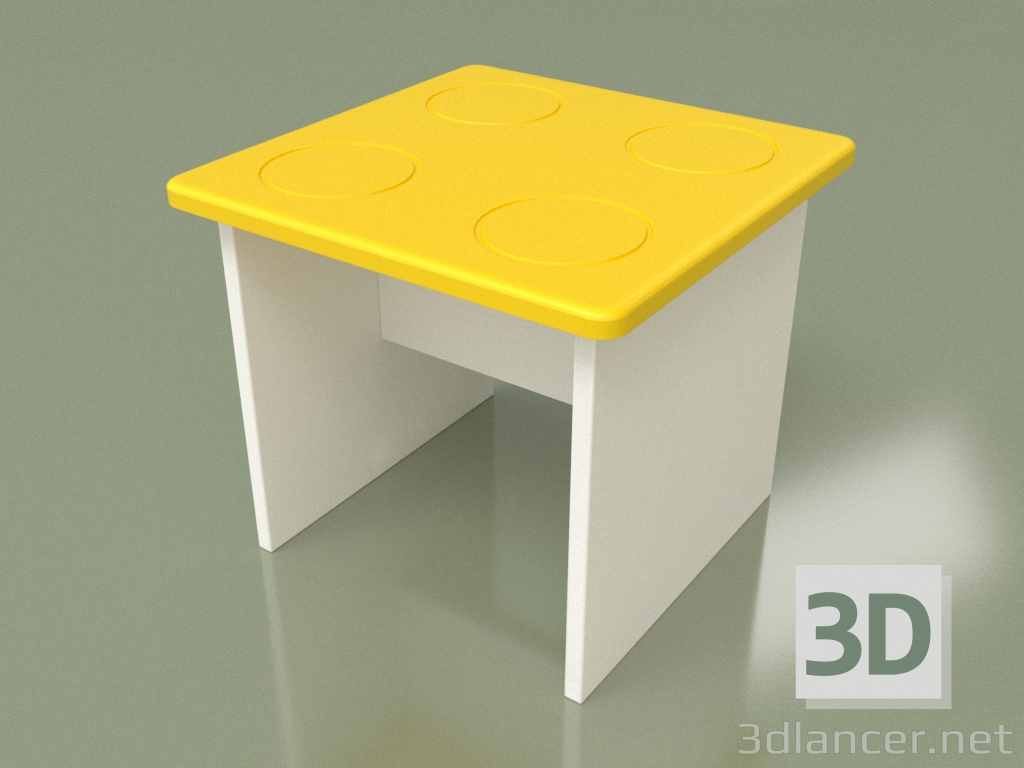 3D Modell Kinderhocker (Gelb) - Vorschau