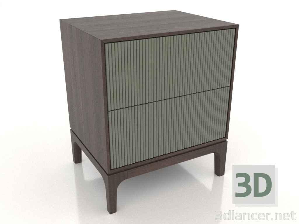 3D modeli FARGO 2 çekmeceli, frezelenmiş cepheli komodin (zeytin, koyu meşe, seçenek 3) - önizleme