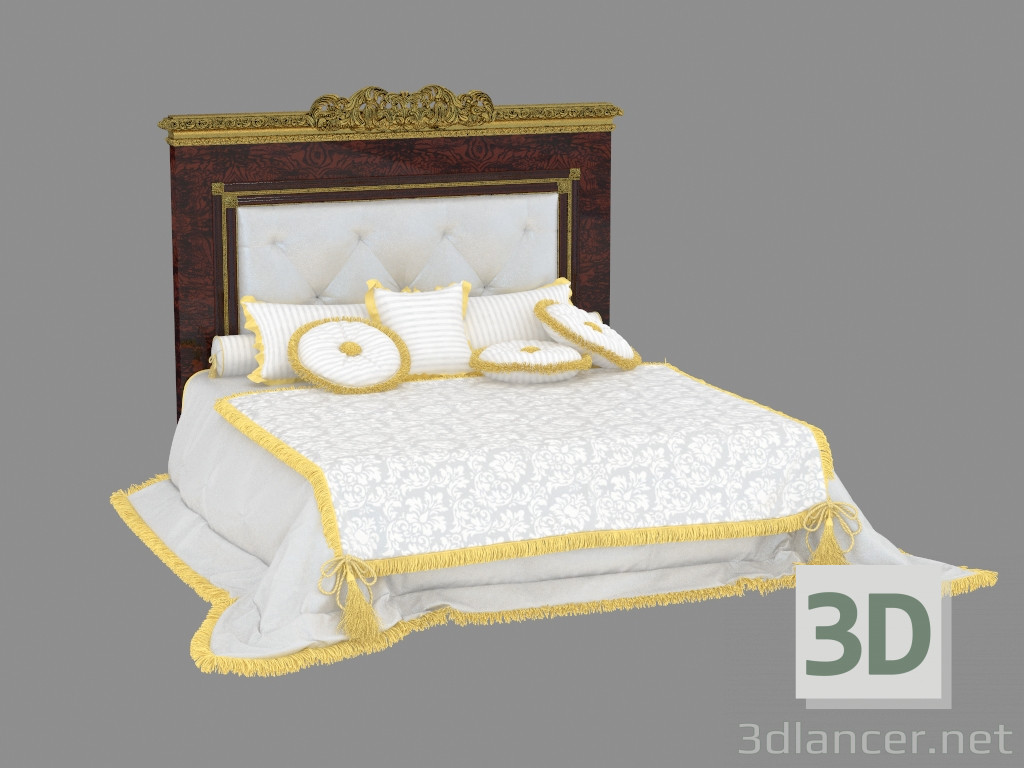 modello 3D Letto matrimoniale in stile classico 471 - anteprima