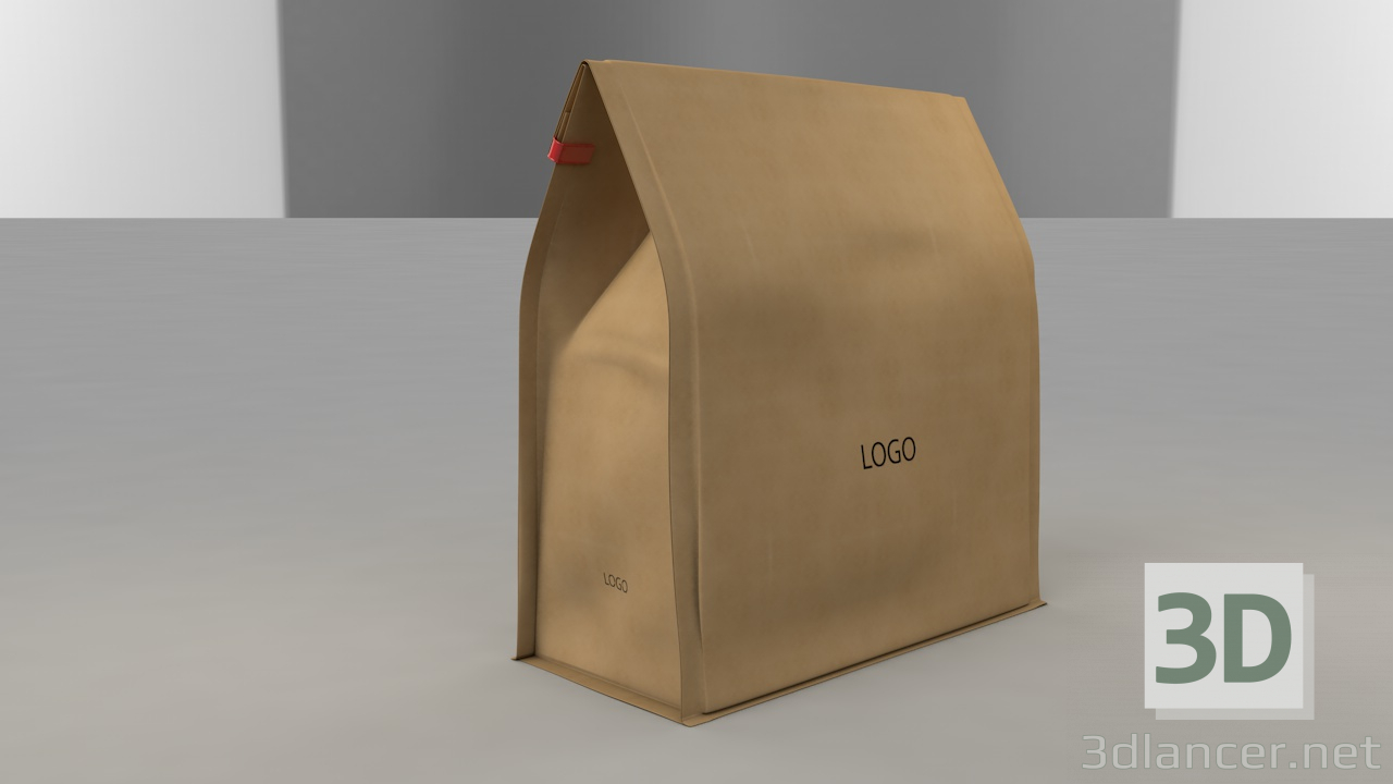 3d model 3D Paper Bag (Cofee Bag) | 28782 | 3dlancer.net