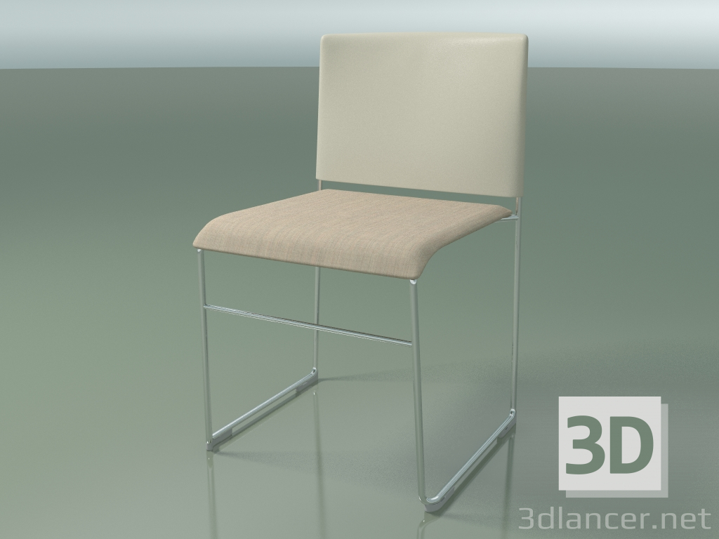 3D Modell Stapelbarer Stuhl 6601 (Sitzpolsterung, Elfenbein aus Polypropylen, CRO) - Vorschau