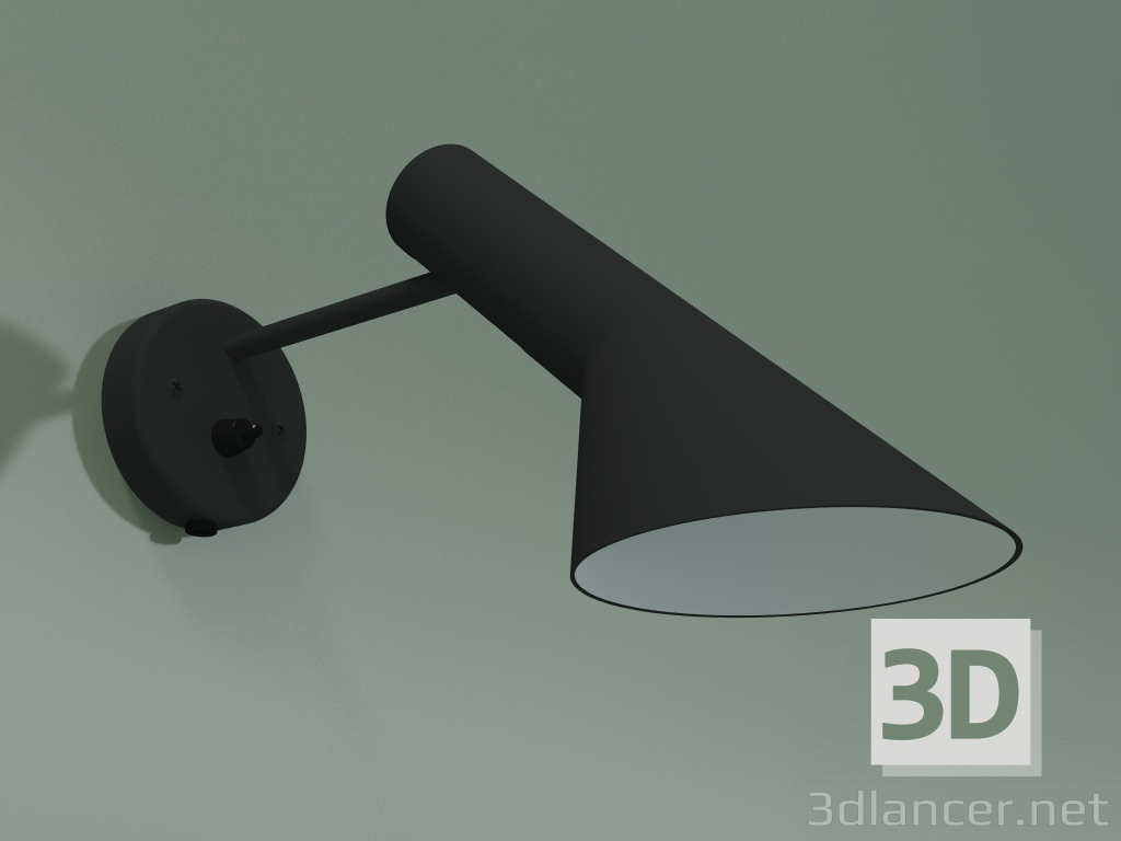 modello 3D Lampada da parete AJ WALL (20W E14, NERO V2) - anteprima
