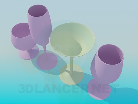 3d модель Бокалы – превью 3d модель Бокалы – превью