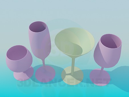 3d модель Бокалы – превью 3d модель Бокалы – превью