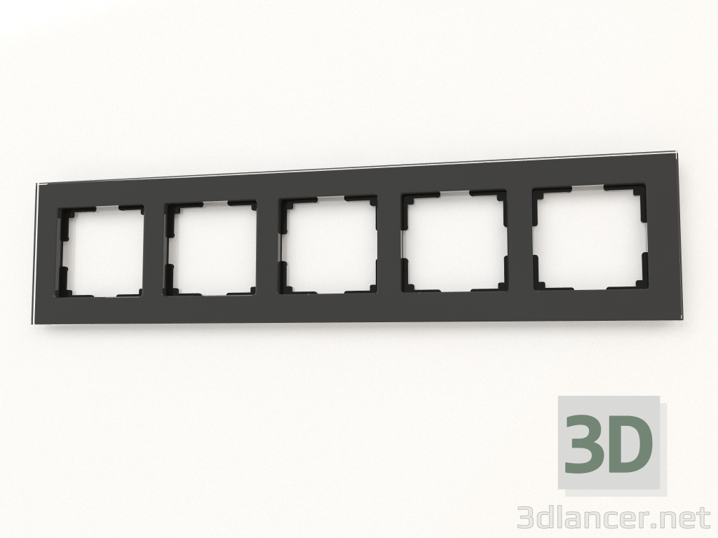 3D Modell Rahmen für 5 Pfosten Favorit (schwarz, Glas) - Vorschau