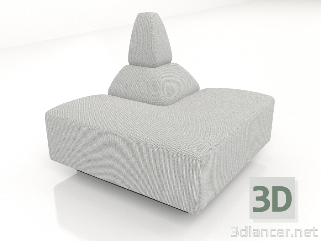 modello 3D Modulo divano (angolo esterno, 8 cm) - anteprima