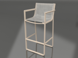 Stool with a high back and armrests (Sand)