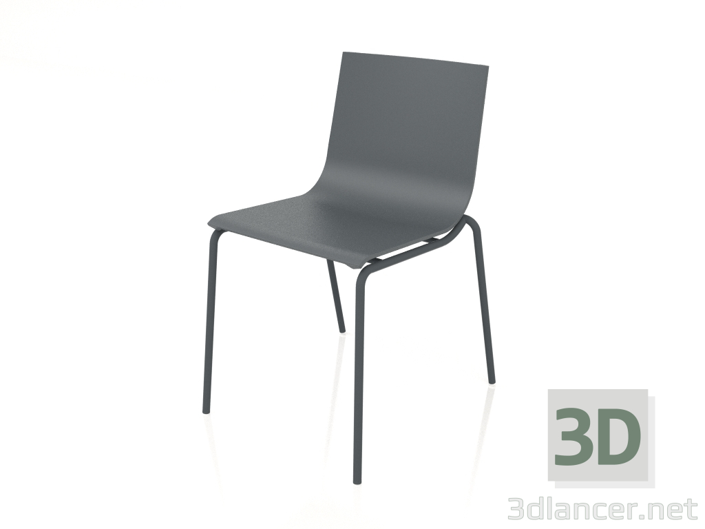 modèle 3D Chaise de salle à manger modèle 2 (Anthracite) - preview