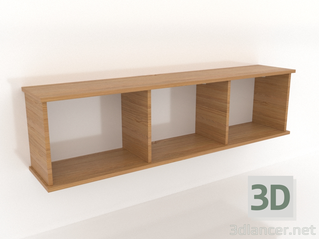 modello 3D Mensola sospesa SHELF 7 (aperta) 1400 mm (rovere naturale) - anteprima modello 3D Mensola sospesa SHELF 7 (aperta) 1400 mm (rovere naturale) - anteprima
