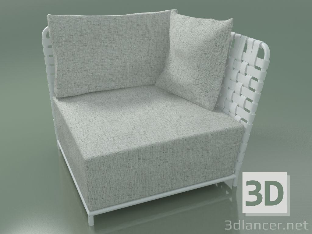 modello 3D InOut corner, end modular element (807, White Lacquered Aluminium) - anteprima