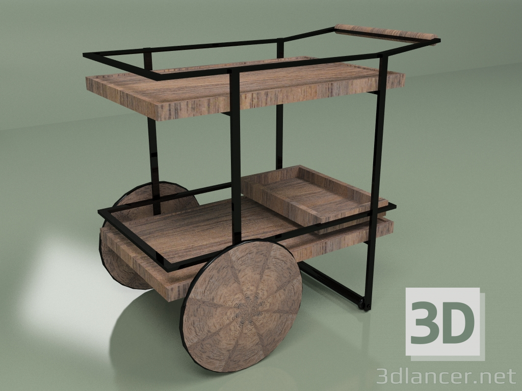 3D modeli Sehpa James Bar Cart 87х56 - önizleme