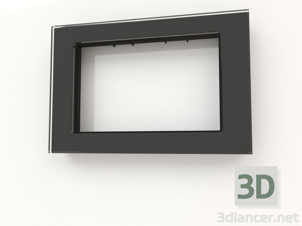 modello 3D Telaio per doppia uscita Favorit (nero, vetro) - anteprima