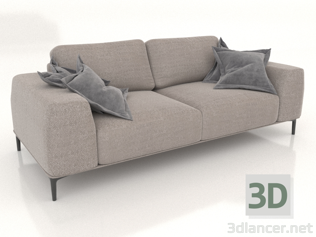 3D modeli CLOUD düz iki bölmeli kanepe (döşeme seçeneği 1) - önizleme