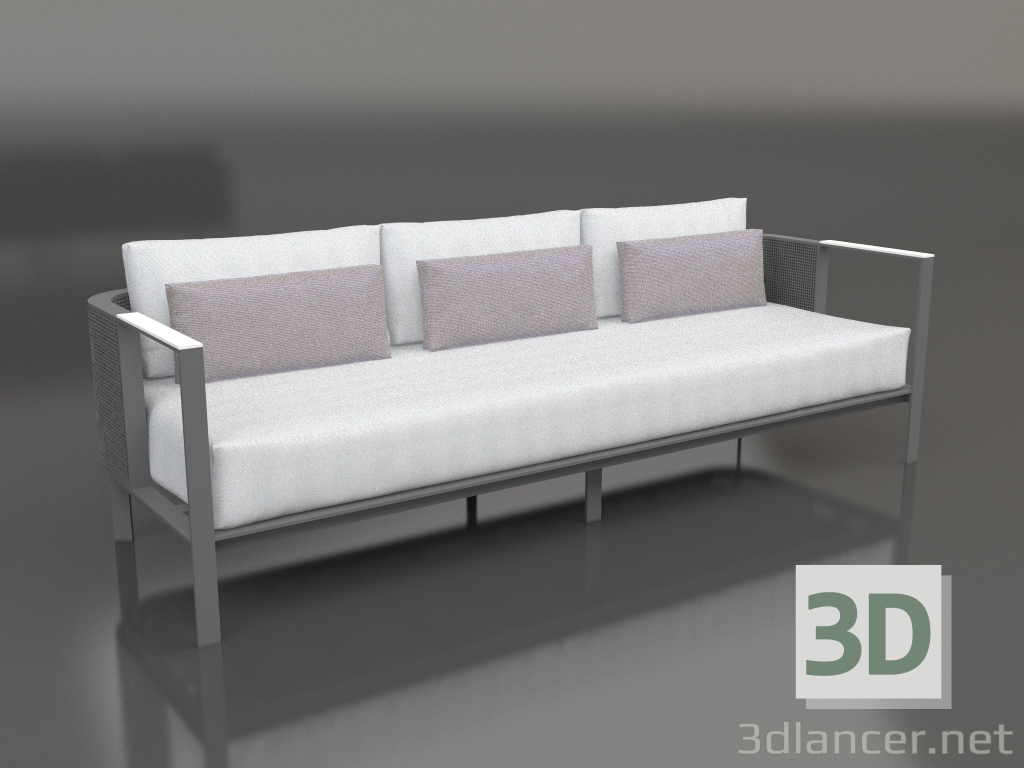 modèle 3D Canapé 3 places (Anthracite) - preview
