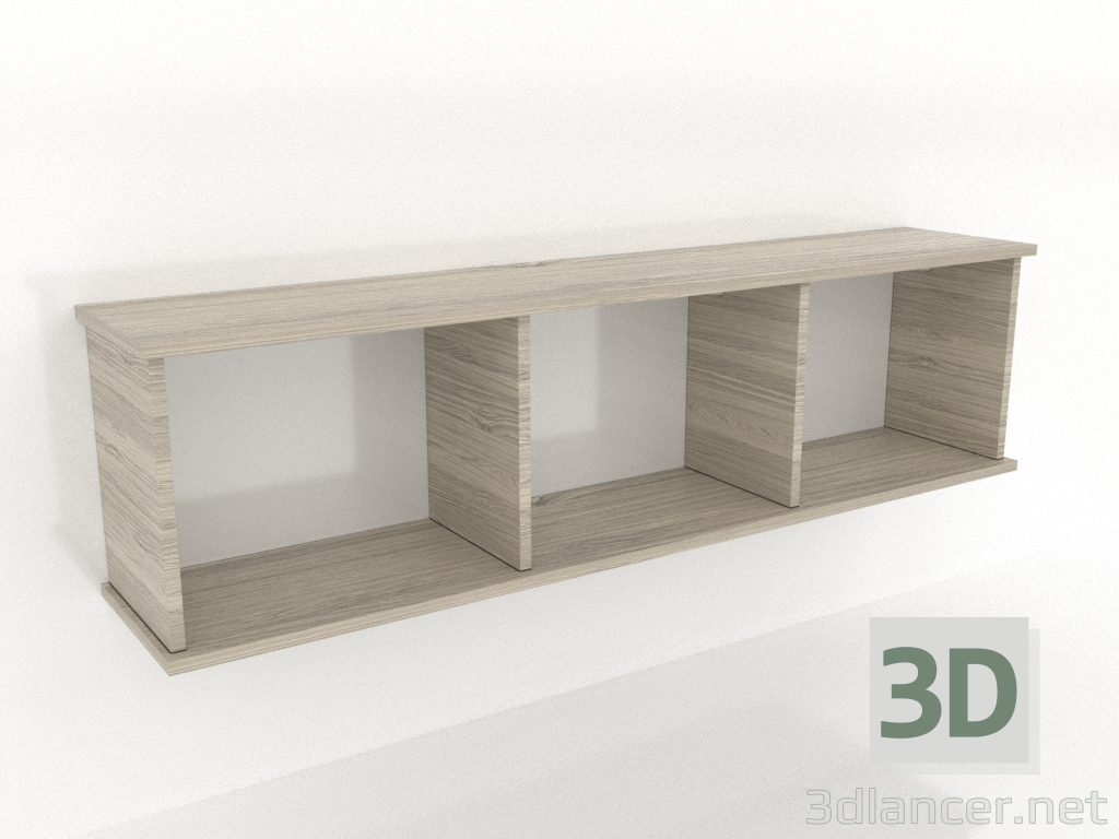 3d модель Підвісна полиця SHELF 7 (відкрита) 1400 мм (освітлений дуб) – превью 3d модель Підвісна полиця SHELF 7 (відкрита) 1400 мм (освітлений дуб) – превью
