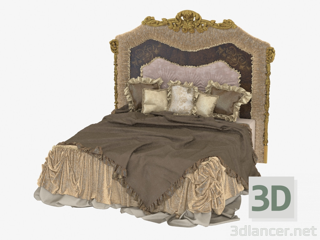 3d модель Кровать двуспальная в классическом стиле ar1570 – превью