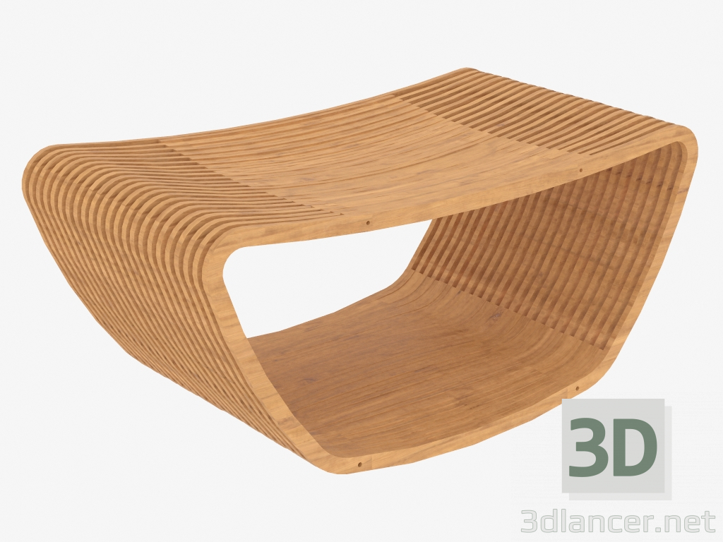 3D modeli Ahşap kahve masası Hula - önizleme