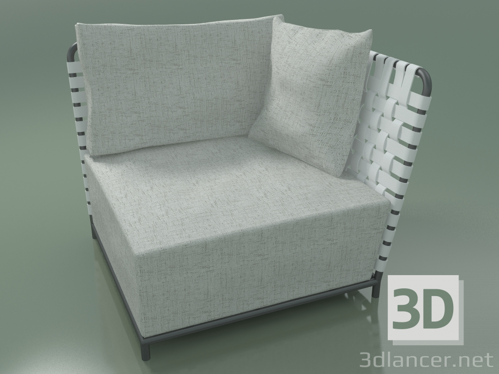 modello 3D InOut corner, end modular (807, Grey Lacquered Aluminium) - anteprima