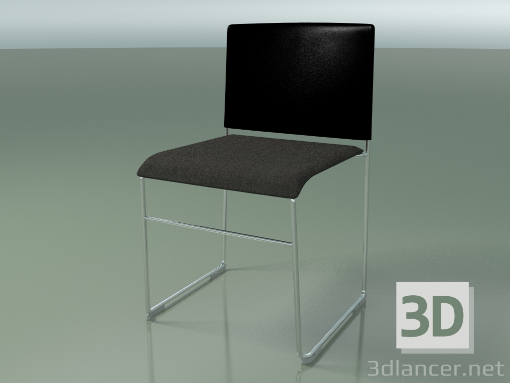 modello 3D Sedia impilabile 6601 (rivestimento seduta, polipropilene Nero, CRO) - anteprima