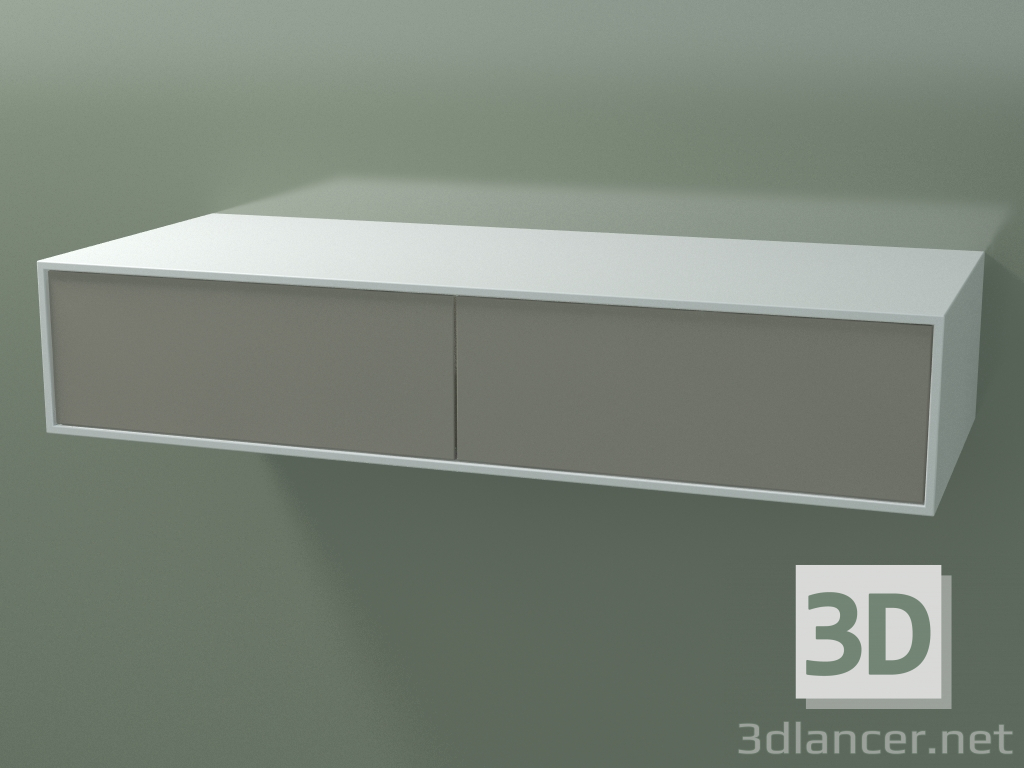 modèle 3D Boîte double (8AUEAB02, Glacier White C01, HPL P04, L 120, P 50, H 24 cm) - preview