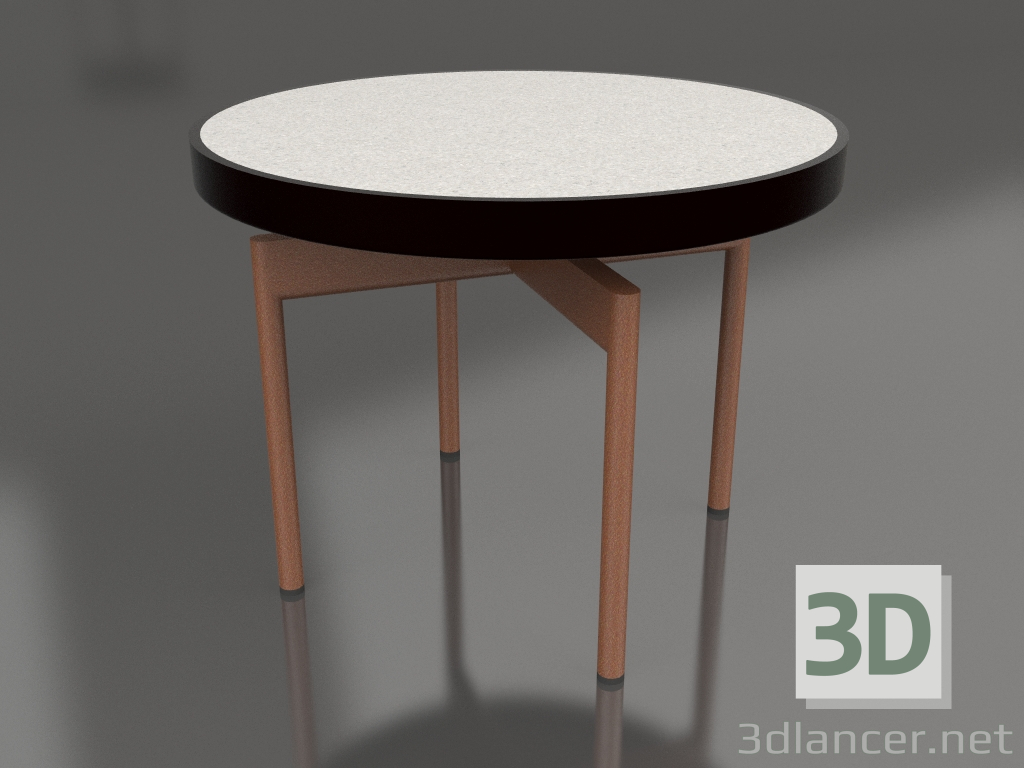 modello 3D Tavolino rotondo Ø60 (Nero, DEKTON Sirocco) - anteprima