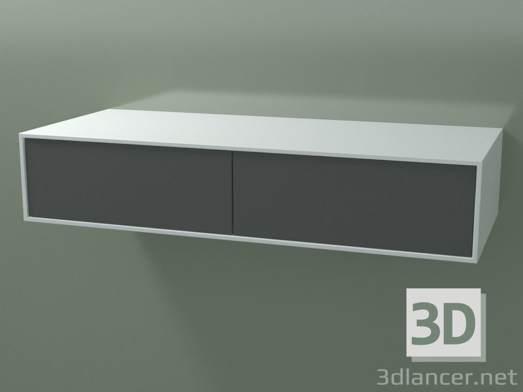 modèle 3D Boîte double (8AUEAB02, Glacier White C01, HPL P05, L 120, P 50, H 24 cm) - preview