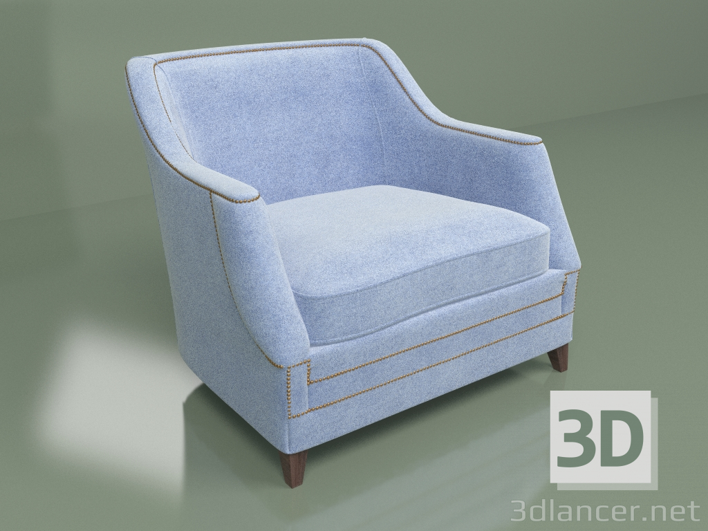 modèle 3D Fauteuil Aspen (bleu) - preview