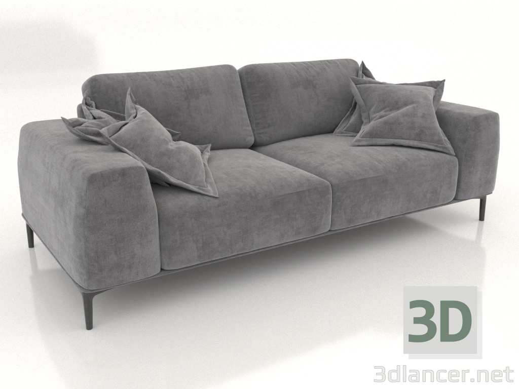 3D modeli CLOUD düz iki bölmeli kanepe (döşeme seçeneği 3) - önizleme