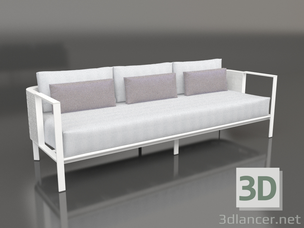 3 डी मॉडल 3-सीटर सोफा (सफ़ेद) - पूर्वावलोकन